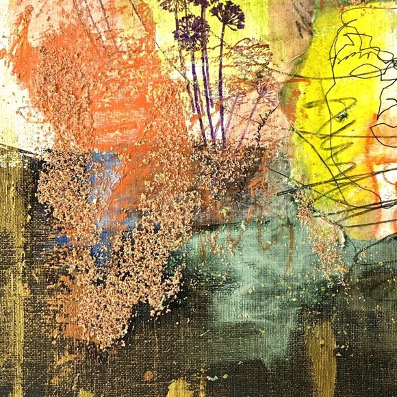 Blind Love - Original Art Mixed Media Signed Asian Fusion Painting 12”x16” - Picture 5 of 12